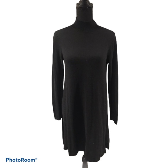 black tunic sweater dress